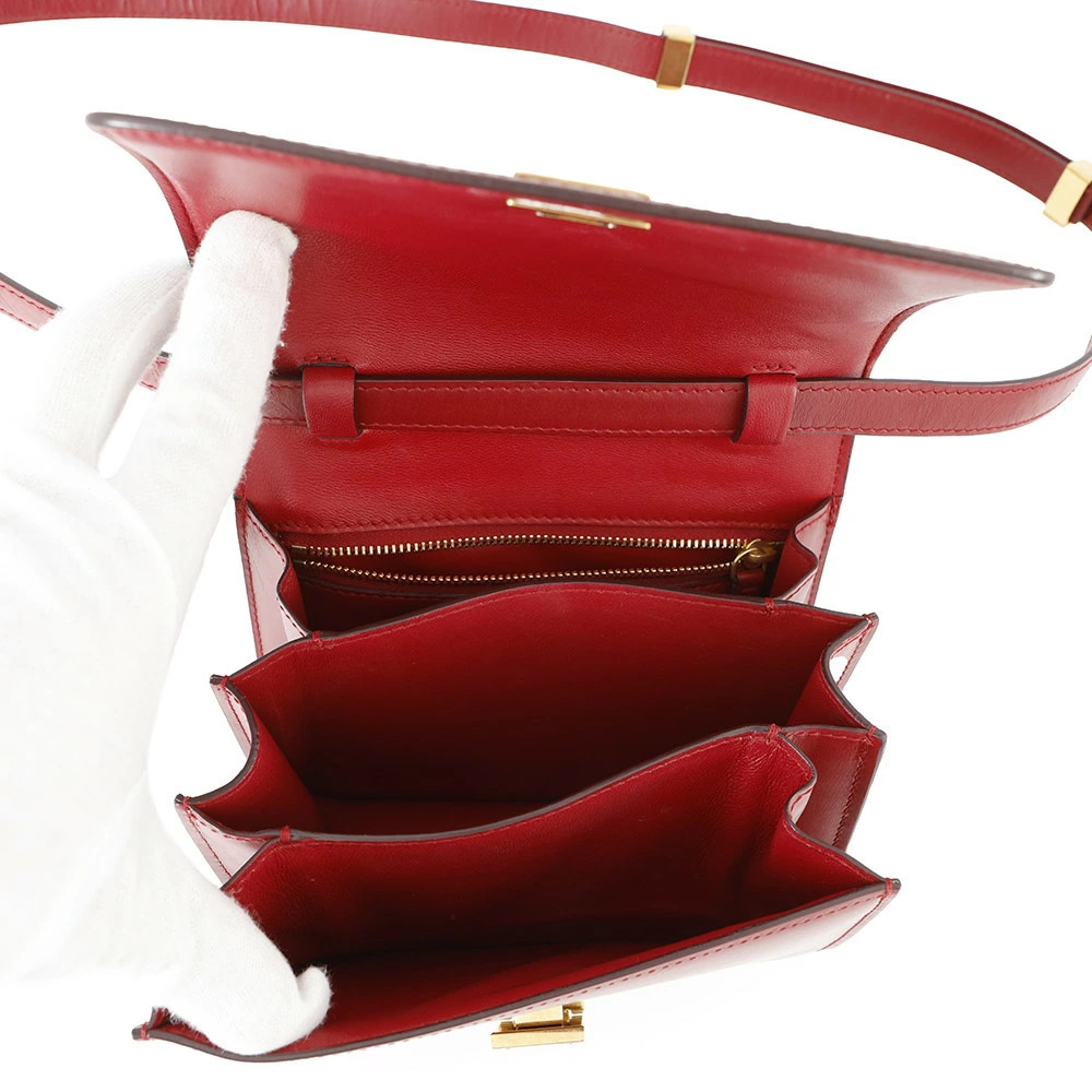 Celine Box Calfskin Box Flap Bag Red - Picture 5 of 12